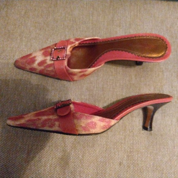 ❤️ISABELLA FIORE Rose Leopard / Pink Crystal Kitten Heel Shoes 7.5 - Picture 5 of 7